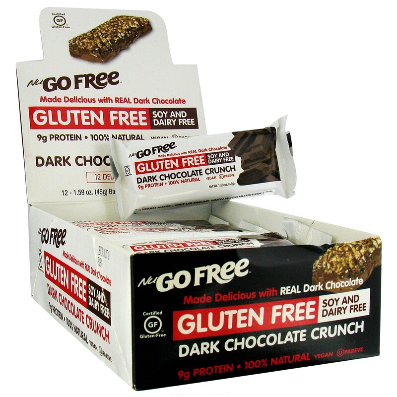 NuGo Nutrition, NuGo Free, Gluten Free, Dark Chocolate Crunch, 12 Bars