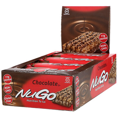 NuGo Nutrition Питательный батончик, шоколад, 15 батончиков, 50 г каждый