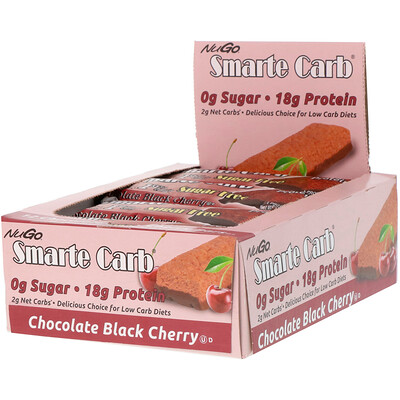 Купить NuGo Nutrition Smarte Carb Bar, Chocolate Black Cherry, 12 Bars, 1.76 oz (50 g) Each