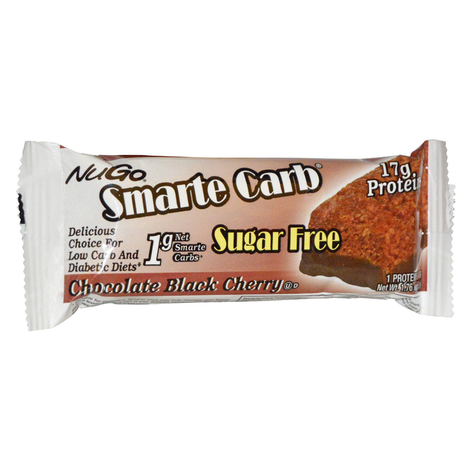 NuGo Nutrition, Smarte Carb Sugar Free, Chocolate Black Cherry, 12 Bars