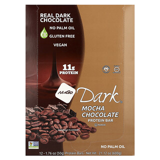 NuGo Nutrition, Dark®, протеиновые батончики, со вкусом мокко, 12 батончиков по 50 г (1,76 унции)