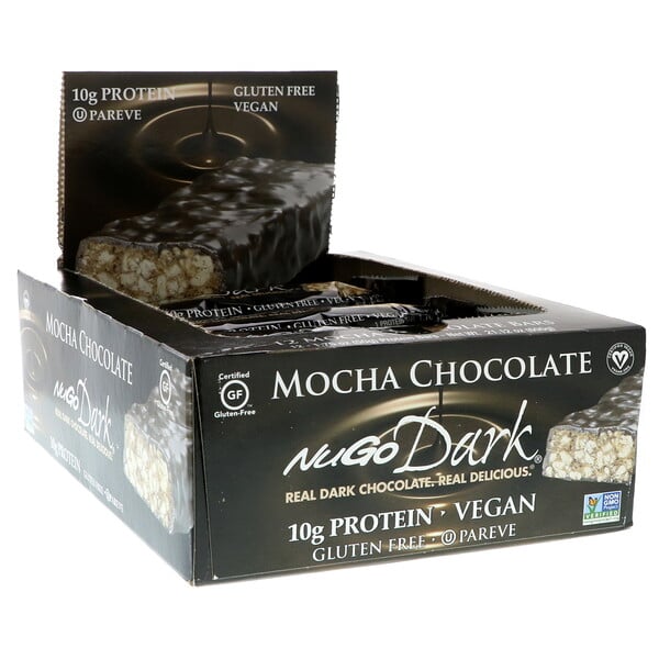 NuGo Dark, barras de proteína, Moca chocolate, 12 barras, 1.76 oz (50 g) c/u