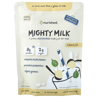 Nurished, Niños, Mighty Milk, Vainilla, 259 g (9,14 oz)