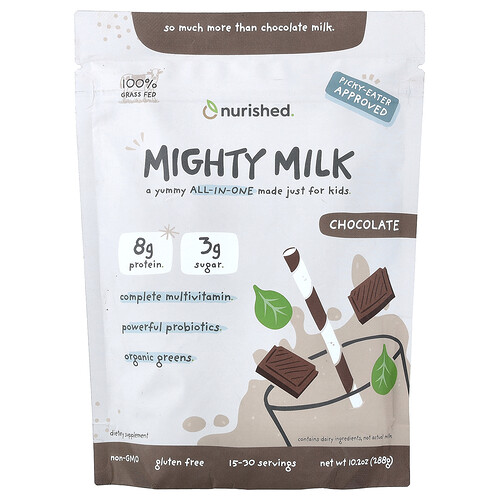 Nurished, Kids, Mighty Milk, Schokolade, 288 g