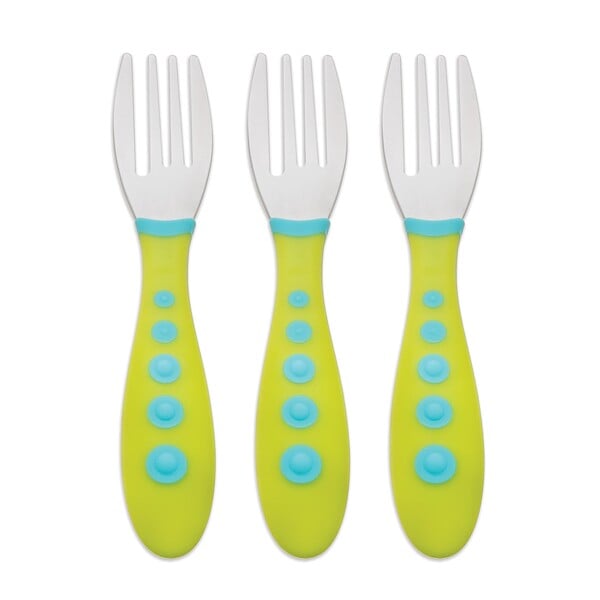 Kiddy Cutlery, Green, 18+ Months, 3 Toddler Forks