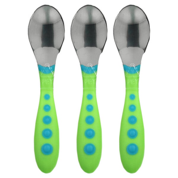 First Essentials, Kiddy Cutlery Toddler Spoons, 18+ Months, 3 Pack