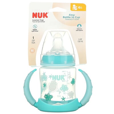 NUK тренировочная чашка, для детей от 6 месяцев, голубая, 150 мл (5 унций), 1 шт.