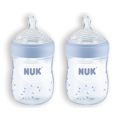 NUK Simply Natural, Bottles, Boy, 0+ Months, Slow , 2 Pack, 5 oz (150 ml) Each
