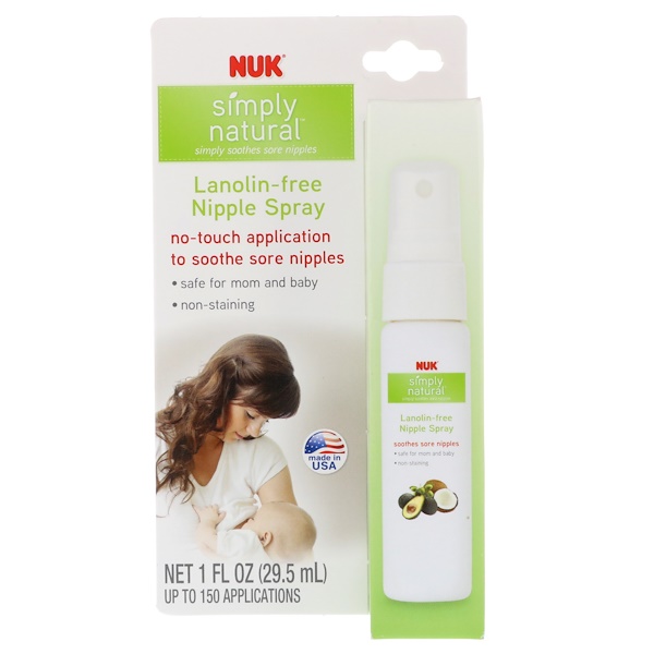 NUK, Simply Natural, LanolinFree, Nipple Spray, 1 fl oz (29.5 ml) iHerb