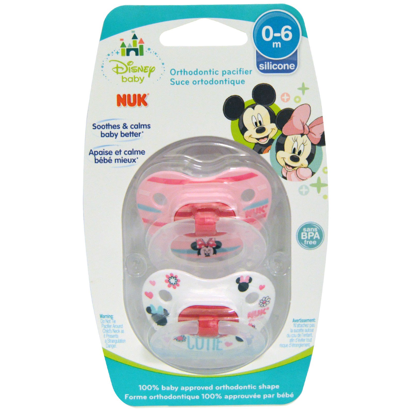 Nuk Disney Baby Minnie Mouse Orthodontic Pacifier 0 6ヶ月 おしゃぶり2個入り Iherb