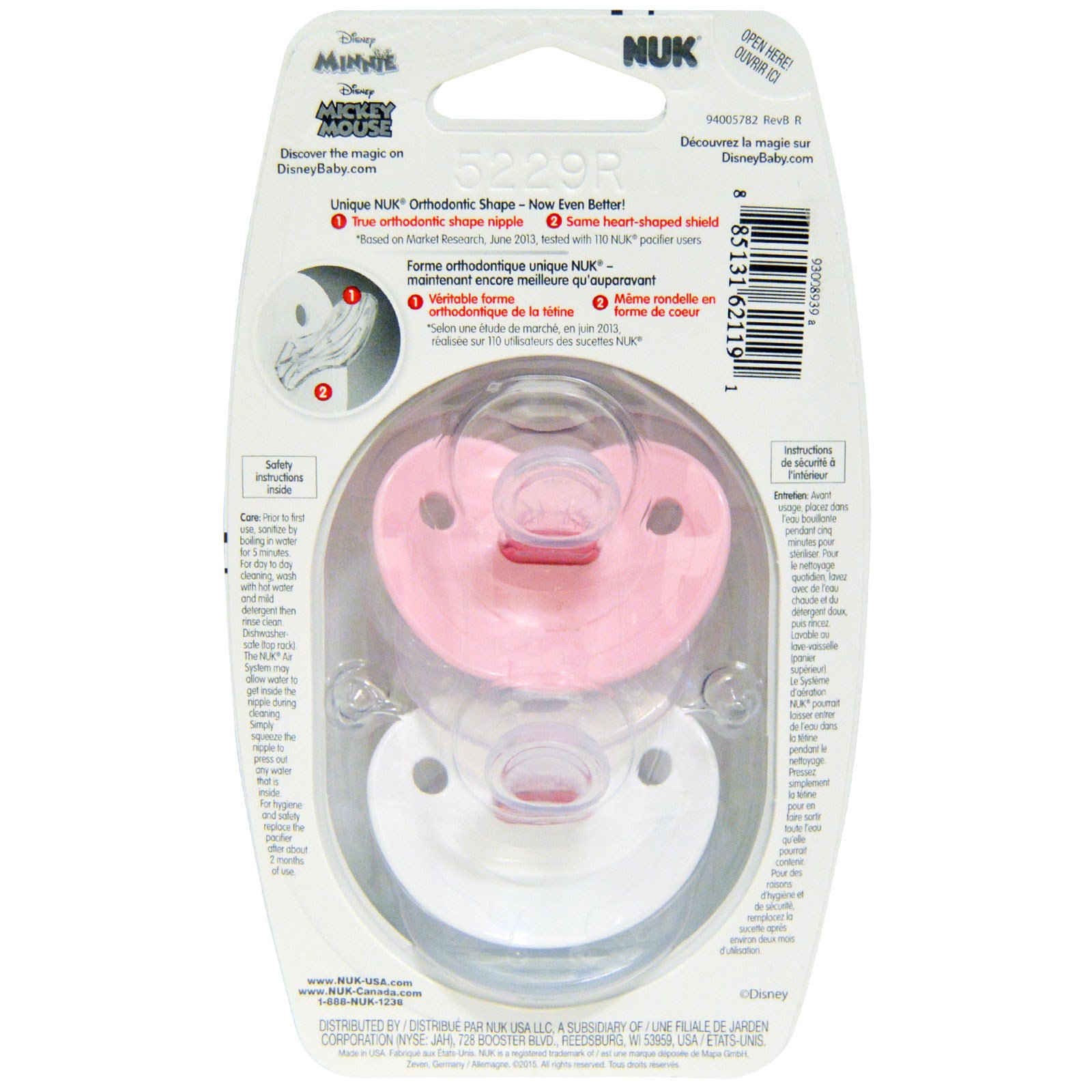 Nuk Disney Baby Minnie Mouse Orthodontic Pacifier 0 6ヶ月 おしゃぶり2個入り Iherb