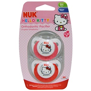 NUK, Ортодонтическая пустышка Hello Kitty, от 6 до 18 мес., 2 шт.
