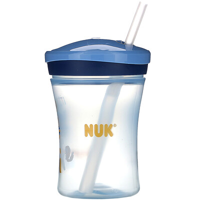 NUK Evolution Straw Cup, Blue, 12+ Months, 1 Cup, 8 oz (240 ml)