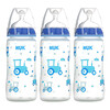 NUK, Smooth Flow, бутылочка для кормления, против колик, 0+ месяцев, 3 штуки по 300 мл (10 унций)