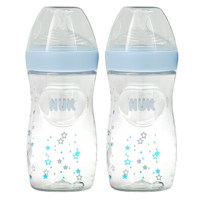 NUK Simply Natural, Bottles, 1+ Month, Medium, 2 Pack, 9 oz (270 ml) Each