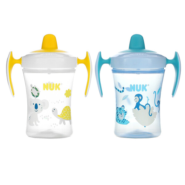 NUK‏, Evolution Learner Cup, Blue, 6+ Months, 2 Pack, 8 oz Each