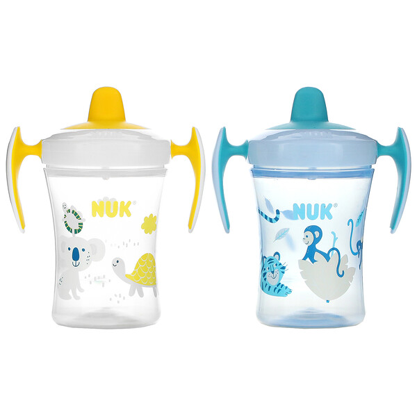 NUK, Evolution Learner Cup, Blue, 6+ Months, 2 Pack, 8 oz Each