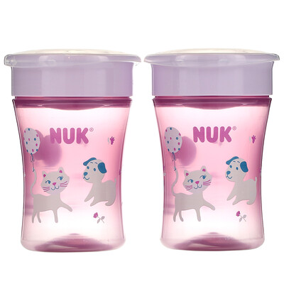 

NUK Evolution 360 Cup, от 8 месяцев, розовый, 2 упаковки, 8 унций (240 мл) каждая