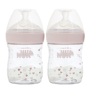 NUK, زجاجات Simply Natural، لحديثي الولادة، بطيئة التدفق، عبوتان، 5 أونصة (150 مل) لكل منهما