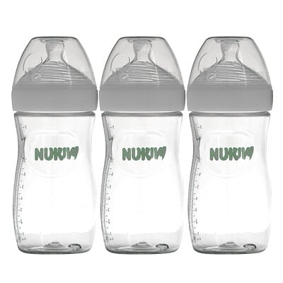 Купить NUK Simply Natural, Bottles, White, 1+ Months, Medium, 3 Pack, 9 oz (270 ml) Each