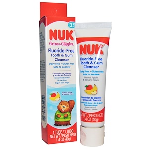 Купить NUK, Средство для чистки зубов и десен без фтора, яблоко и банан, 1,4 унции (40 г)  на IHerb