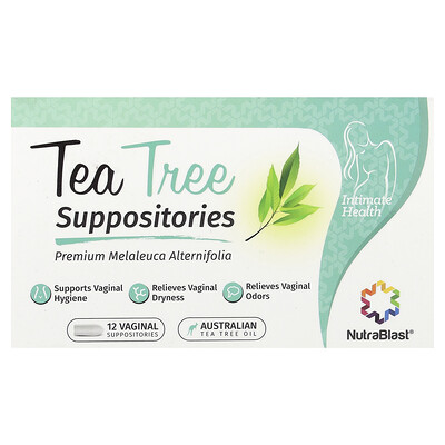 Product Image for NutraBlast, Tea Tree Suppositories, 12 Vaginal Suppositories