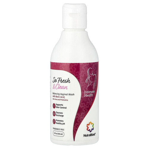 NutraBlast, So Fresh & Clean, Balancing Vaginal Wash, Fragrance Free, 10 fl oz (296 ml)