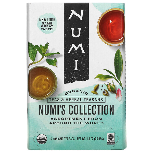 Numi Tea‏, Organic Tea, Teas & Herbal Teasans, Numi's Collection, 16 Non-GMO Tea Bags, 1.26 oz (34.7 g)
