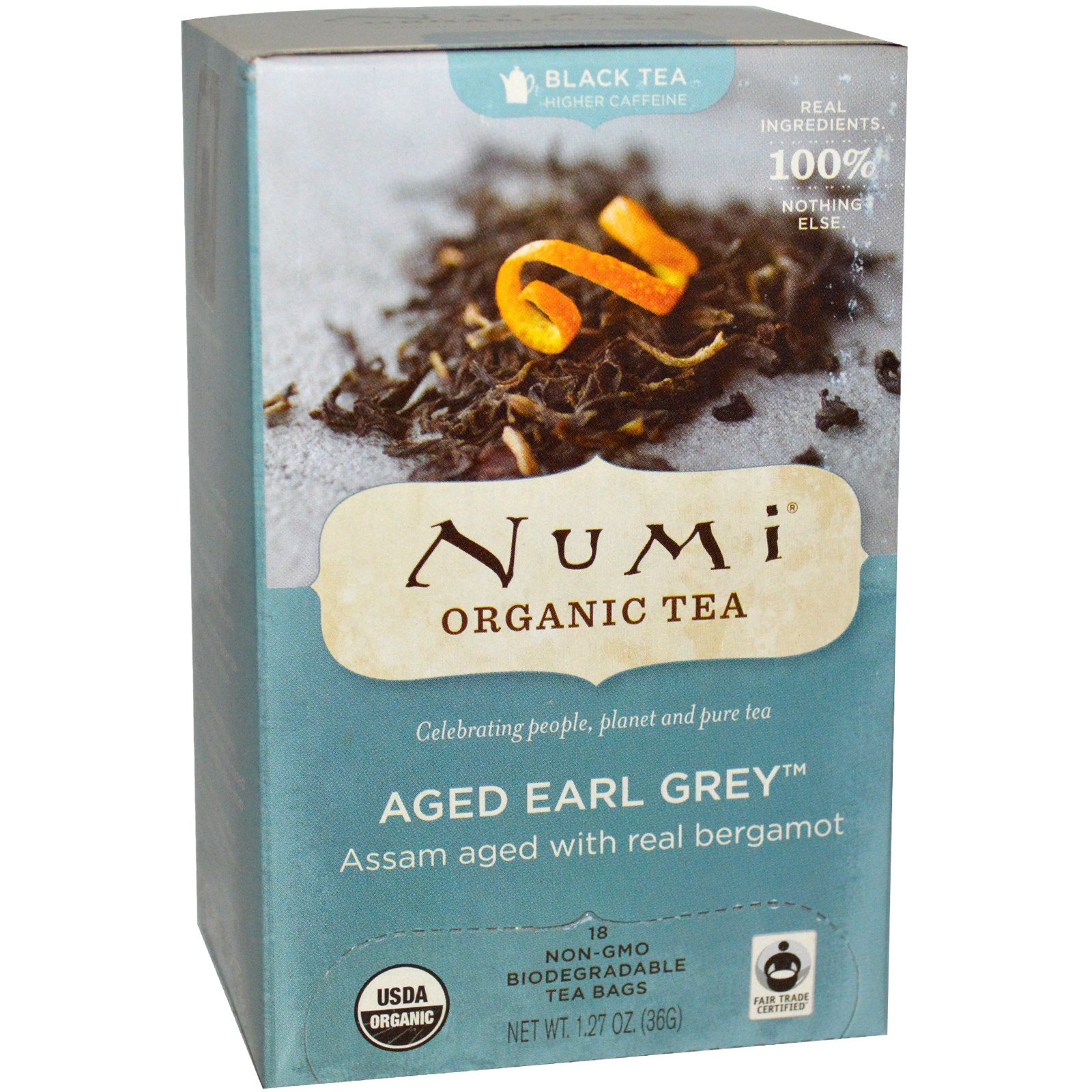 Numi Tea, Organic, Aged Earl Grey, 18 Tea Bags - iHerb.com