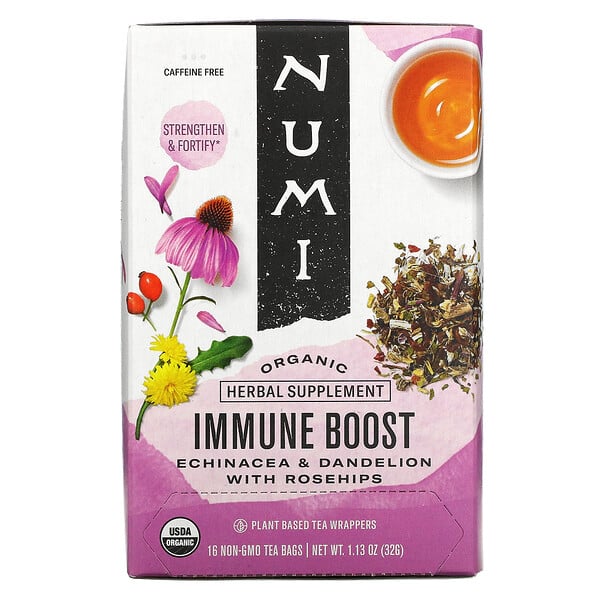 Organic, Immune Boost, Caffeine Free, 16 Non-GMO Tea Bags, 1.13 oz (32 g)