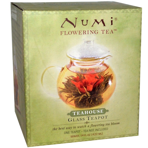 Numi Tea, Flowering Tea, Teahouse, Glass Teapot, Serves 14 fl oz (420 ml) (Discontinued Item) 