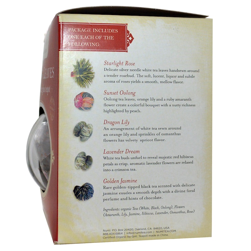 Numi Tea, Flowering Tea & Glass Teapot, 5 Tea Blossoms iHerb
