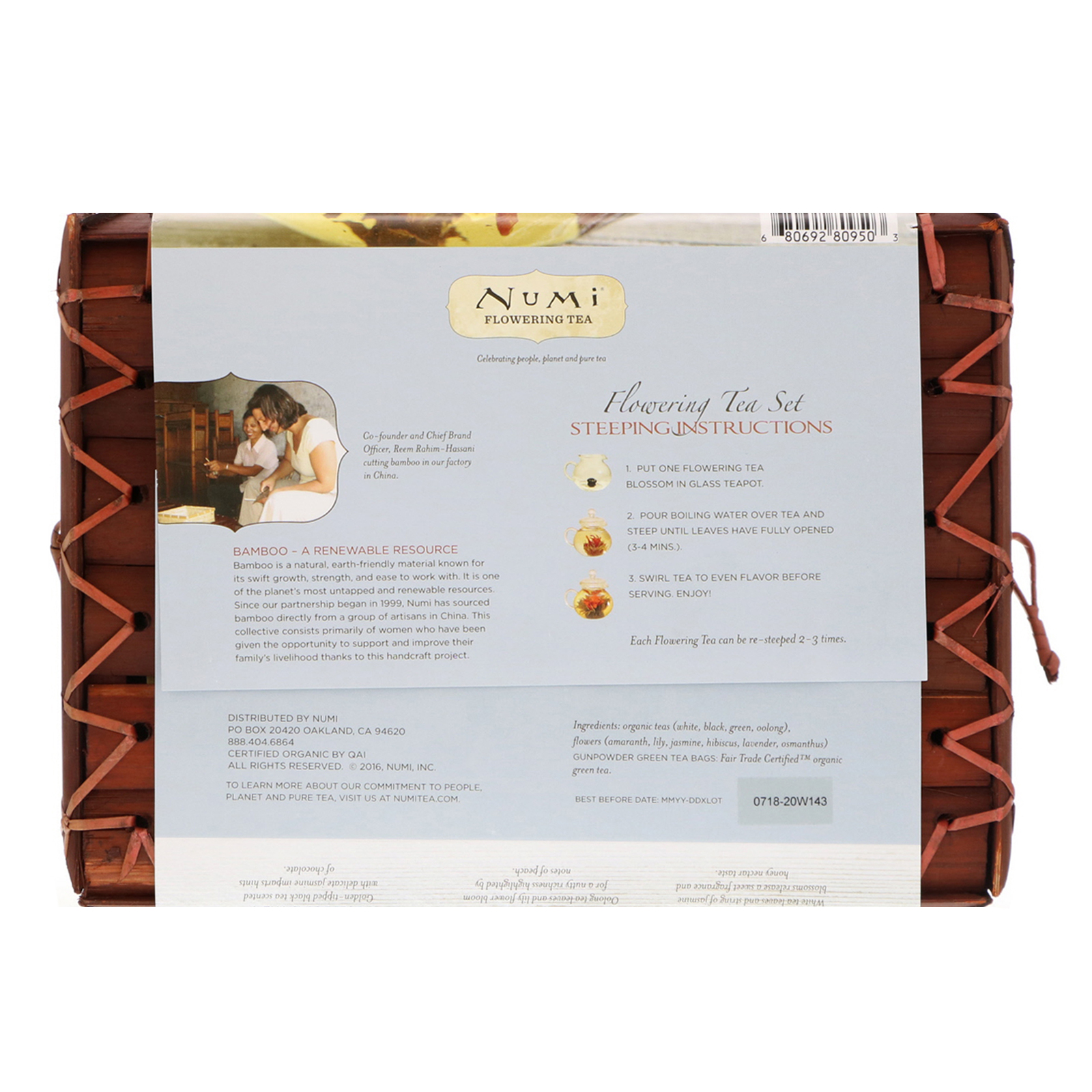 Numi Tea, Flowering Tea Set In Bamboo, 1 Tea Set iHerb