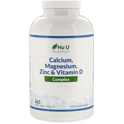 Nu U Nutrition Комплекс из кальция, магния, цинка и витамина D, 365 вегетарианских таблеток
