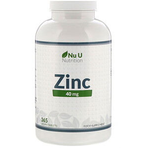 Отзывы о Nu U Nutrition, Zinc, 40 mg, 365 Vegan Tablets
