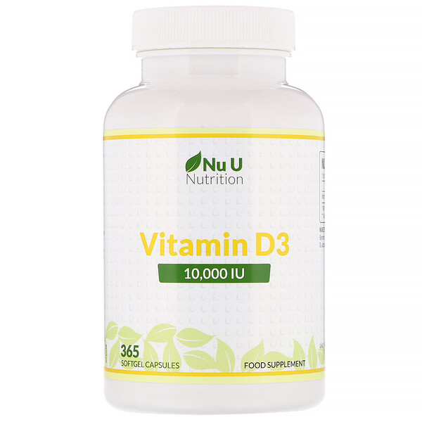 Nu U Nutrition Vitamin D3 10000 Iu 365 Softgel Capsules Iherb 3129