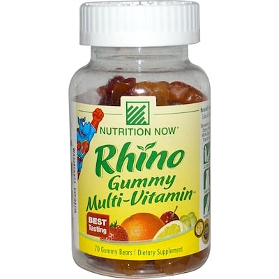

Nutrition Now Rhino, Мультивитамины в жевательных таблетках, 70 жевательных таблеток в форме медведей