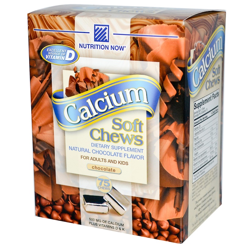 Nutrition Now, Calcium Soft Chews, Natural Chocolate Flavor, 75 Chews