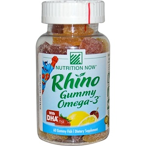 Отзывы о Нутришэн Нау, Rhino Gummy Omega-3, with DHA, 60 Gummy Fish