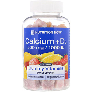 Отзывы о Нутришэн Нау, Calcium + D3 Gummy Vitamins, Orange, Cherry & Strawberry, 60 Gummy Vitamins