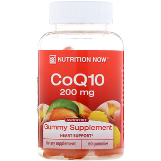Nutrition Now, コエンザイムQ10、天然ピーチ味、100 mg、グミ60粒