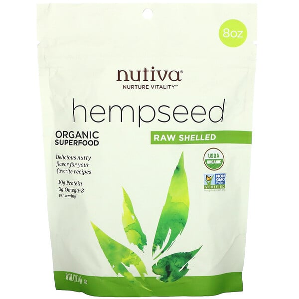 Nutiva, Hempseed, Raw Shelled, 8 oz (227 g)