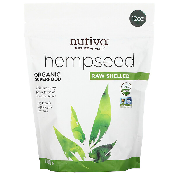 Nutiva‏, Hempseed, Organic Superfood, Raw Shelled, 12 oz (340 g)