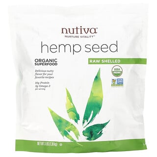 Nutiva, Органическое конопляное семя, сырое и лущеное, 3 фунта (1,36 кг)