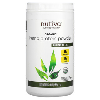 Nutiva, Organic Hemp Protein, Fiber Plus, 16 oz (454 g)