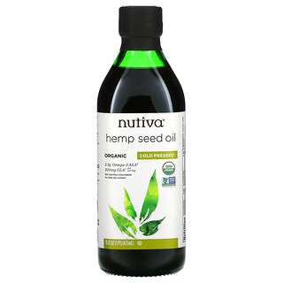 Nutiva, 有機火麻籽油，冷榨，16 液量盎司（473 毫升）