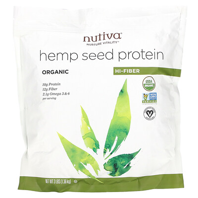 

Nutiva, Organic, Hemp Protein, Hi-Fiber, 3 lbs (1.36 kg)