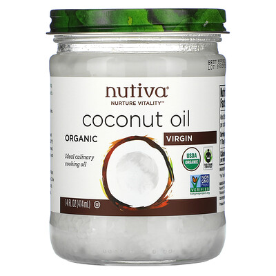 Купить Nutiva органическое кокосовое масло, первого отжима, 414 мл (14 жидк. унций)