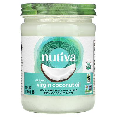 Купить Nutiva органическое кокосовое масло первого отжима, 414 мл (14 жидк. унций)