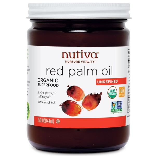 Nutiva, Organic Red Palm Oil, Unrefined, 15 fl oz (444 ml) iHerb
